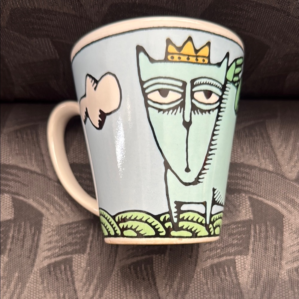 Bad Cat Collection Whimsical Cat Mug with Crown Ursula Dodge